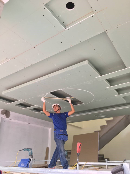 Trần thạch cao phẳng giật cấp Vĩnh Tường